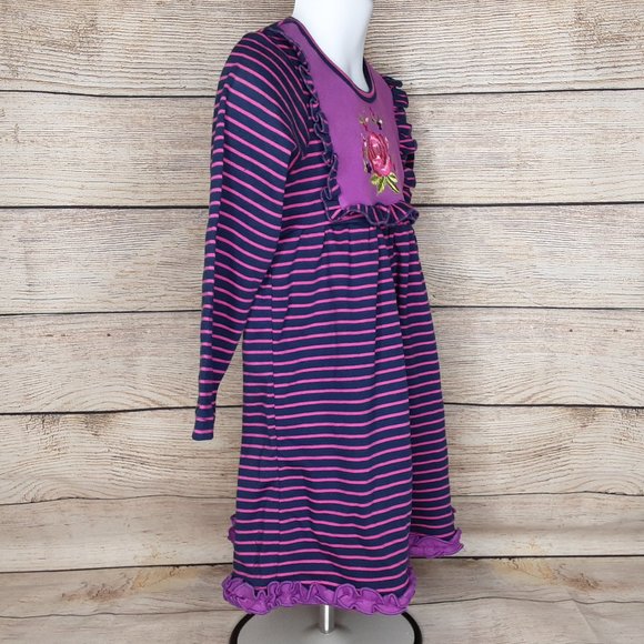 'SWEETDIL' RUFFLE TRIM EMBROIDERED STITCHING LONG SLEEVE COZY TODDLER DRESS/TOP - Picture 5 of 15